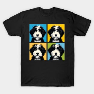 Pop Retro Portuguese Water Dog Art Painting - Cute Puppy T-Shirt